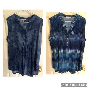 Two DB Established 1962 blouses. Blue